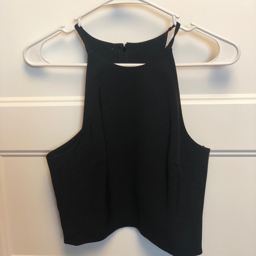 Black crop top with razor back